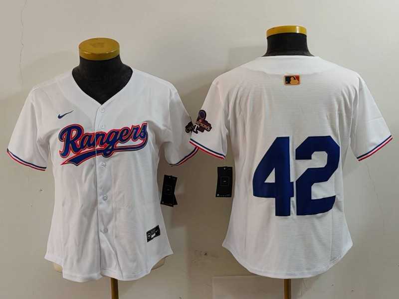 Women's Texas Rangers #42 Jackie Robinson White Cool Base Stitched Baseball Jersey,We sell and wholesale Women's Texas Rangers #42 Jackie Robinson White Cool Base Stitched Baseball Jersey on line form chian!